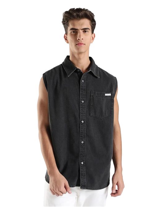 CALVIN KLEIN Camicia senza manica in denim CALVIN KLEIN | LV04RC733GX84
